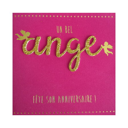 Carte de voeux glamour - anniversaire - un bel ange fête son anniversaire