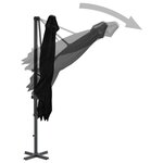 vidaXL Parasol déporté et mât en aluminium Noir 250x250 cm