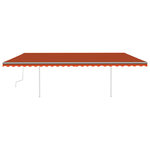 vidaXL Auvent manuel rétractable avec poteaux 6x3 m Orange et marron