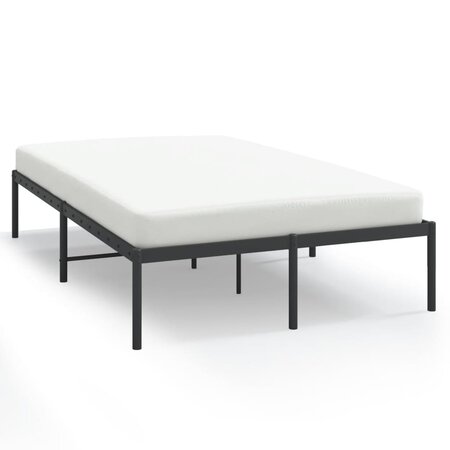vidaXL Cadre de lit métal noir 135x190 cm