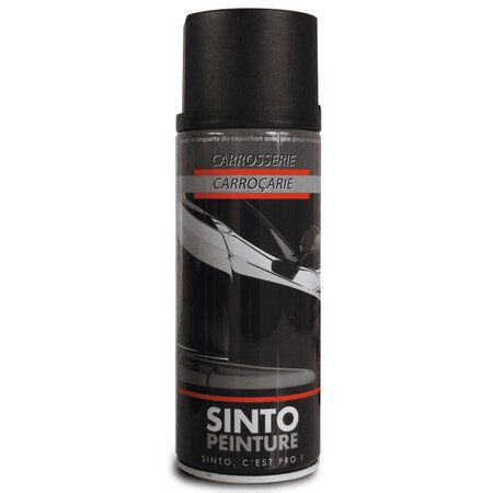 Bombe de peinture pour carrosserie - noir mat - sinto