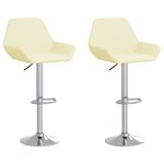 vidaXL Tabourets de bar lot de 2 crème tissu