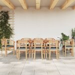 vidaXL Ensemble à dîner de jardin 9 Pièces Bois de teck solide