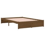 vidaXL Cadre de lit Marron miel Bois massif 120x190 cm Petit Double