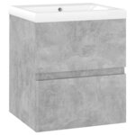 vidaXL Armoire d'évier avec lavabo intégré Gris béton Aggloméré