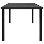 vidaXL Table de jardin avec dessus en verre Noir 150x90x74 cm Acier