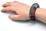 Bracelet Ciambella Grande - Résille et polymère fuchsia