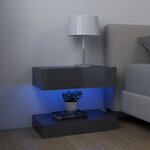 vidaXL Tables de chevet 2 Pièces Gris brillant 60x35 cm Aggloméré