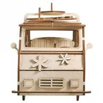 Kit en bois 3D Camping - car  FSC 100  nature  30x13x17cm  77 pces  boîte 1kit