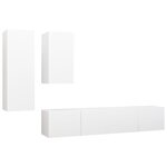 vidaXL Ensemble de meuble TV 4 Pièces Blanc Aggloméré