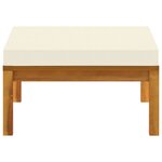 vidaXL Salon de jardin 3 Pièces avec coussins blanc crème Bois d'acacia