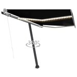 vidaXL Auvent automatique capteur de vent et LED 350x250 cm Anthracite