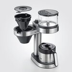 SEVERIN 5761 cafetiere filtre isotherme Café Caprice - 1450 W - 1L - 5 programmes - arret automatique - inox brossé noir