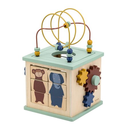 Cube d activites 5-en-1 en bois