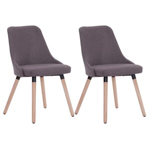vidaXL Chaises à manger lot de 2 taupe tissu