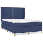vidaXL Lit à sommier tapissier avec matelas Bleu 140x190 cm Tissu