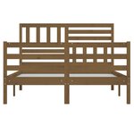 vidaXL Cadre de lit Marron miel Bois massif 140x200 cm