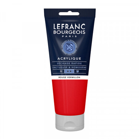 Peinture acrylique en tube - rouge vermillon - 200ml - lefranc & bourgeois