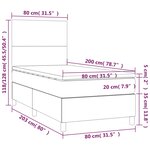 vidaXL Lit à sommier tapissier et matelas Noir 80x200 cm Tissu