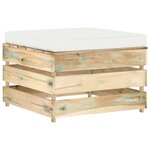 vidaXL Salon de jardin 7 Pièces avec coussins vert bois imprégné