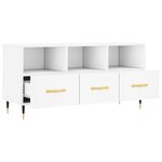 vidaXL Meuble TV blanc 102x36x50 cm bois d'ingénierie