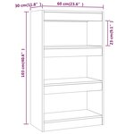 vidaXL Bibliothèque/Séparateur de pièce Noir 60x30x103 cm Aggloméré