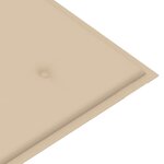 vidaXL Banc de jardin avec coussin beige 120 cm Bois de teck massif