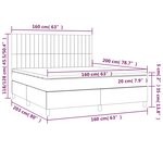 vidaXL Lit à sommier tapissier et matelas Gris clair 160x200cm Velours