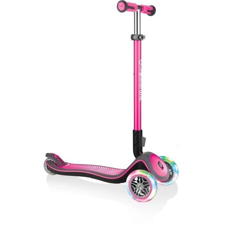 GLOBBER Trottinette Elite Deluxe Lights 3 roues - Rose