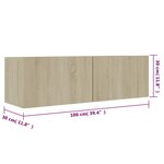 vidaXL Meuble TV Chêne sonoma 100x30x30 cm Aggloméré
