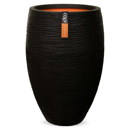 Capi Pot à fleurs Nature Rib élégant Deluxe 45x72 cm Noir