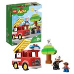 Lego 10901 duplo town le camion de pompiers jouet pour enfants 2 - 5 ans avec son  lumiere et figurine de pompier