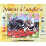 Peinture par Numéros initié 30 x 40cm - Comme chien et chat