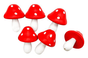 Embellissements champignons 3D 2 2 x 3 5 cm 6 pièces