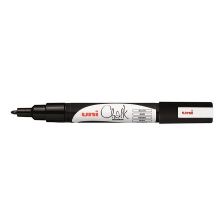 Marqueur craie pointe conique fine CHALK Marker PWE3MS 0,9 - 1,3mm Noir x 6 UNI-BALL
