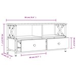 vidaXL Meuble TV chêne sonoma 90x33x45 cm bois d'ingénierie et fer