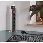 Brennenstuhl Multiprise TOWER POWER encastrable - 3 prises + 2 prises USB - avec 2m de câble