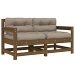 vidaXL Chaises de jardin avec coussins lot de 2 marron miel