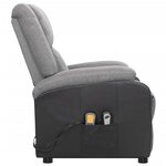 vidaXL Fauteuil de massage inclinable Gris clair Tissu