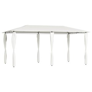 vidaXL Belvédère avec revêtement de poteaux 3x6x2 6 m Crème 160 g/m²
