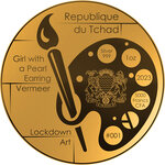 Pièce de monnaie en Argent 5000 Francs g 31.1 (1 oz) Millésime 2023 Lockdown Art GIRL WITH A PEARL EARRING