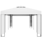 vidaXL Tonnelle avec toit double 3x6 m Blanc