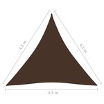 vidaXL Voile de parasol Tissu Oxford triangulaire 4 5x4 5x4 5 m Marron