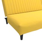 vidaXL Canapé-lit à 2 places avec repose-pied Jaune Velours