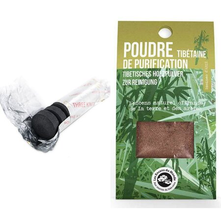 Résine d'encens à brûler Purification tibétaine + rouleau de 10 charbons