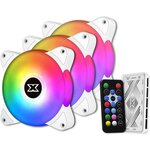 XIGMATEK Galaxy III Essential BX120 ARGB ARCTIC (Pack 3) - Ventilateur 120mm A-RGB pour boitier PC