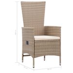 vidaXL Ensemble de salle à manger de jardin 5 Pièces Beige