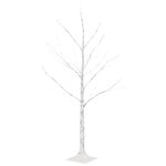 vidaXL Bouleau blanc à LED 48 LED Blanc chaud 120 cm