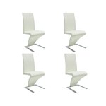vidaXL Chaises à manger lot de 4 blanc similicuir