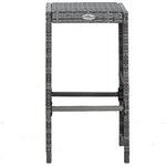 vidaXL Meuble de bar de jardin 7 Pièces et coussins Résine tressée Gris